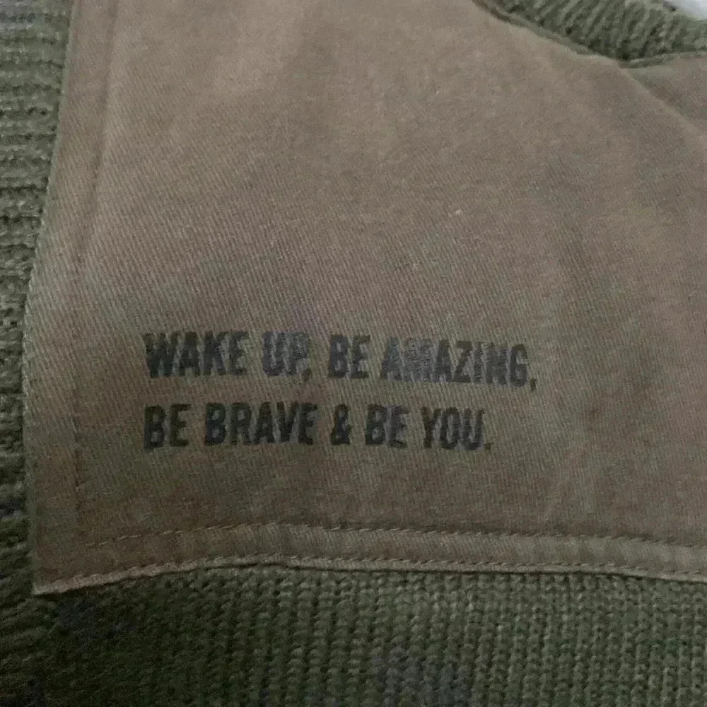 Zara Kids Army Green Knit & Canvas Vest - Picture 3 of 4